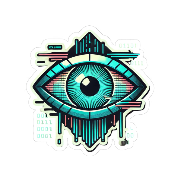 glitching surveillance eye Stickers - Cyberpunk Apparel & Techwear